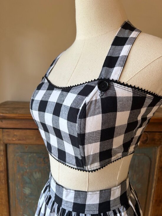 Bernie Dexter Black Gingham Skirt and Top Set - Picture 4 of 10
